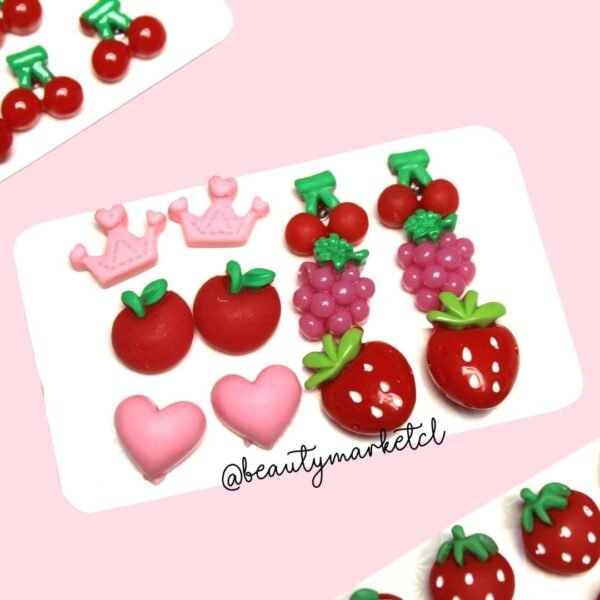 Set de Aros para Niñas Frutas - Imagen 3