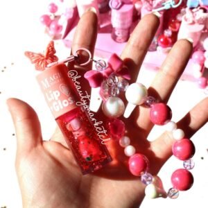 Brillo Labial Mágico con Llavero Mariposa