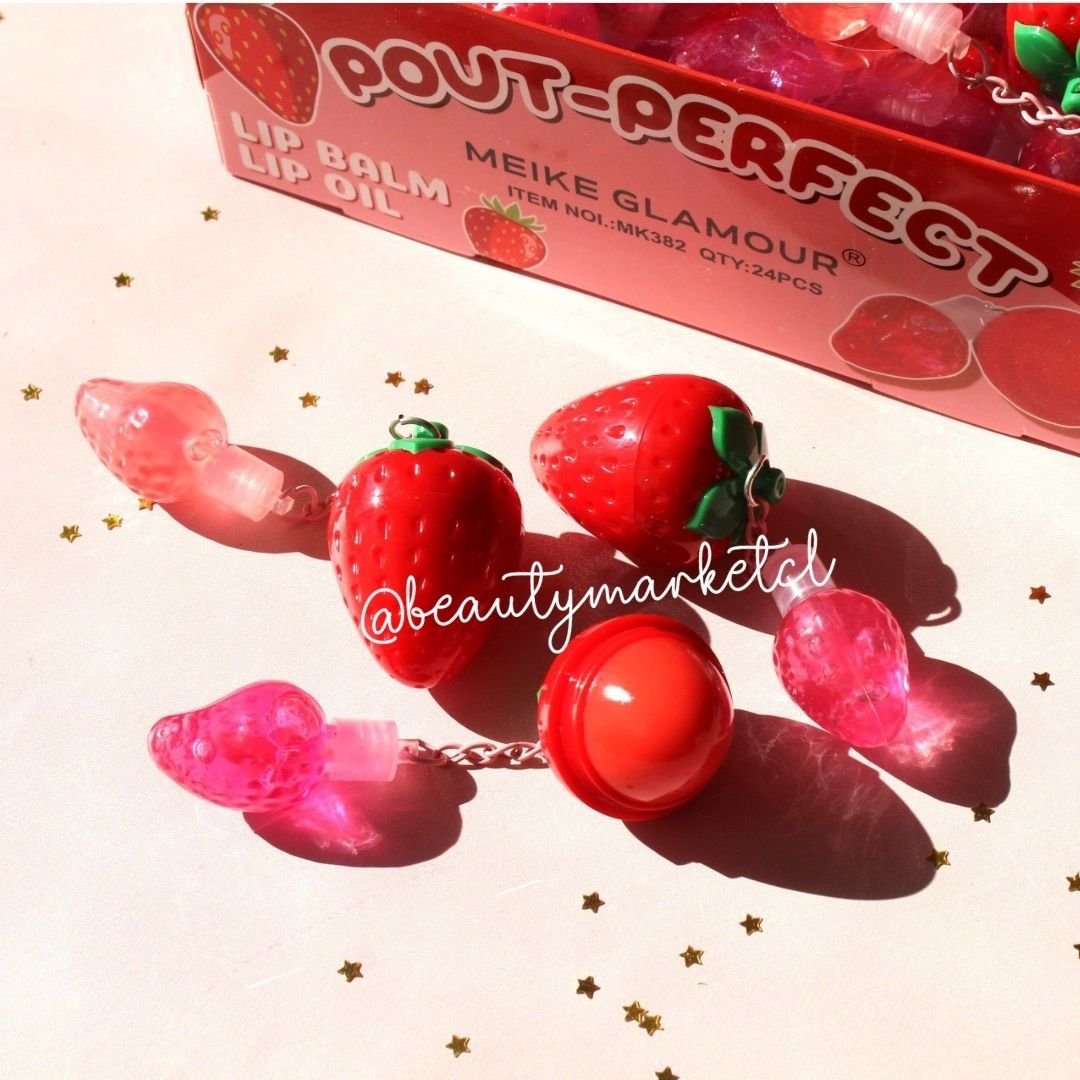 Frutilla 2 en 1 Bálsamo y Brillo Labial Mágico