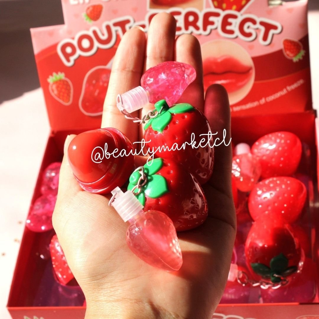 Frutilla 2 en 1 Bálsamo y Brillo Labial Mágico - Imagen 2